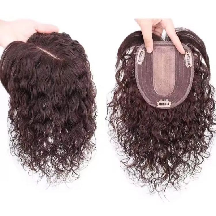 Topo prótese capilar levemente cacheada de cabelo humano 13x13cm LEIA A DESCRIÇÃO!