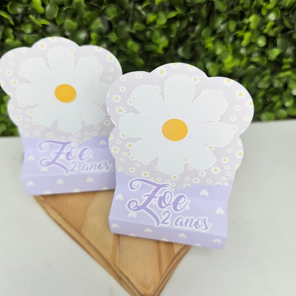 Porta Bis Duplo MARGARIDAS LILÁS - Personalizados - Festa infantil - Aniversário - Lembrancinha