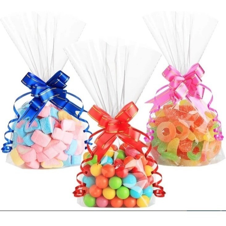 Saquinho Transparente Celofane Pacote C/50 Unidades para  Lembrancinhas Doces Festas