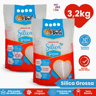 Kit 2 Areia Sílica Grossa Great Pets para Gatos - 1,6 Kg em Oferta na Shopee