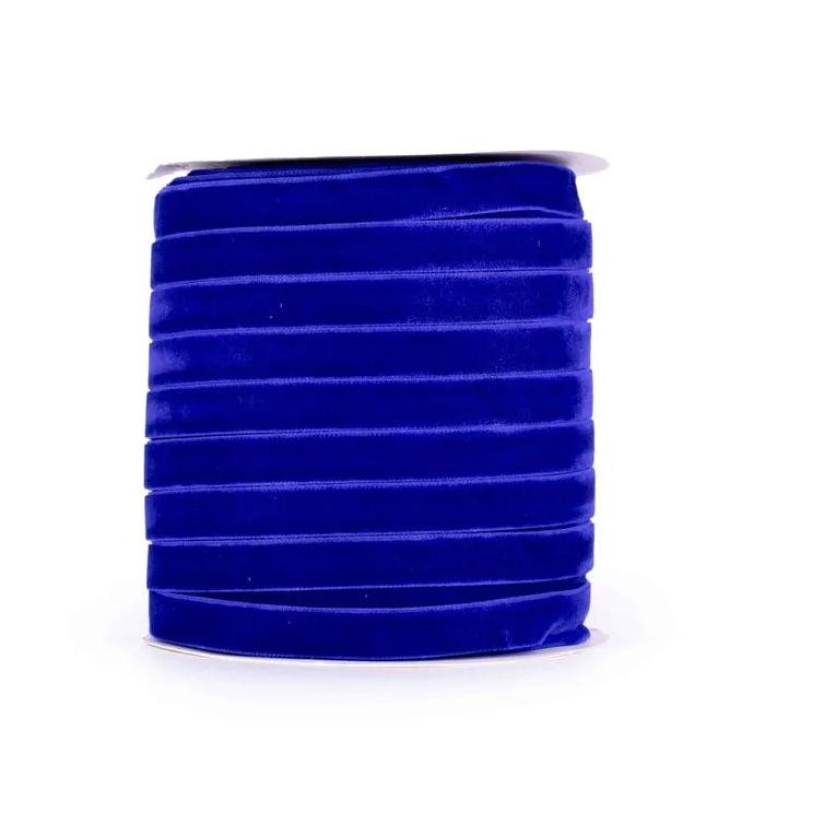 Fita De Veludo 10mm - Azul Royal - em Poliéster - 45 Metros