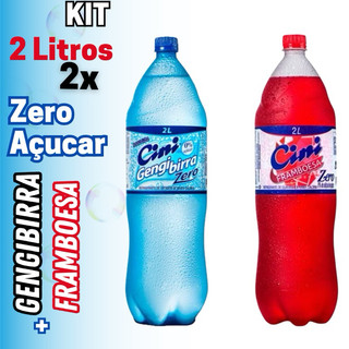 Kit Refrigerante Gengibirra + Gasosa Framboesa Zero Açucar 2 Litros CINI