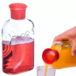 Garrafa Vidro Geladeira Água Suco com Tampa Automática 1L