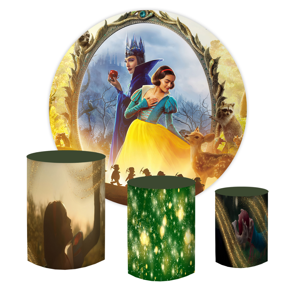 Painel Red+Capas Cld Tecido Subl decor Branca de Neve Snow white