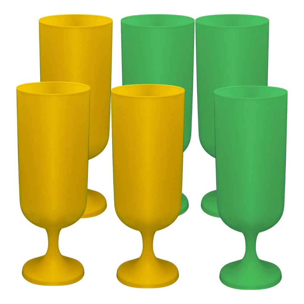 Kit 06 Taças Chopp Cerveja Drinks Buffet Festa Copa Br 270ml