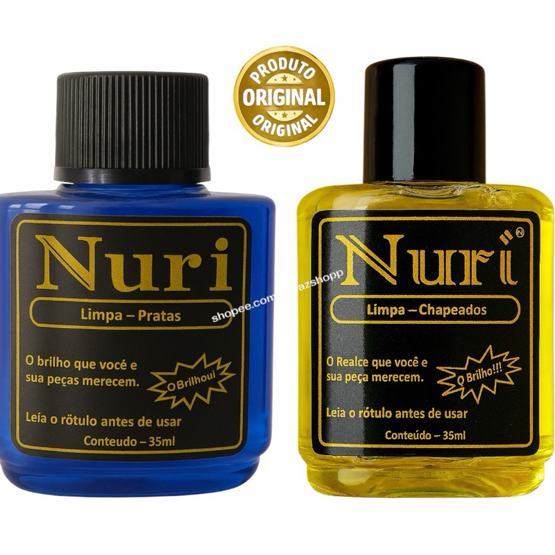 Kit Limpa Pratas Nuri 35ml + Limpa Folheados Nuri 35ml Original