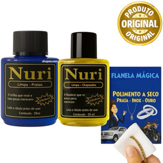 Kit 1 Limpa Pratas + 1 Limpa Folheados + Flanela Mágica Nuri Original em Oferta na Shopee