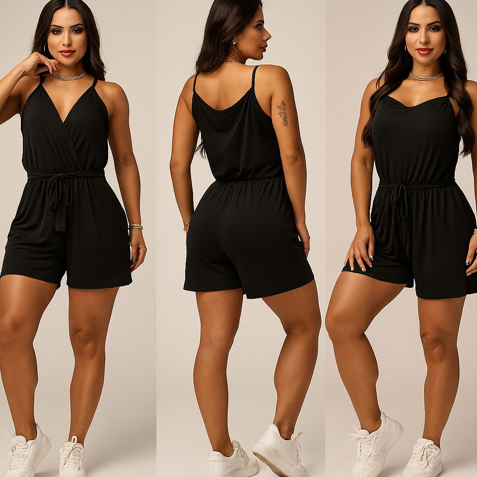 macaquinho  Envio Rápido liso mais vendidos veste duas versões em uma mesma peça casual moda feminina verão