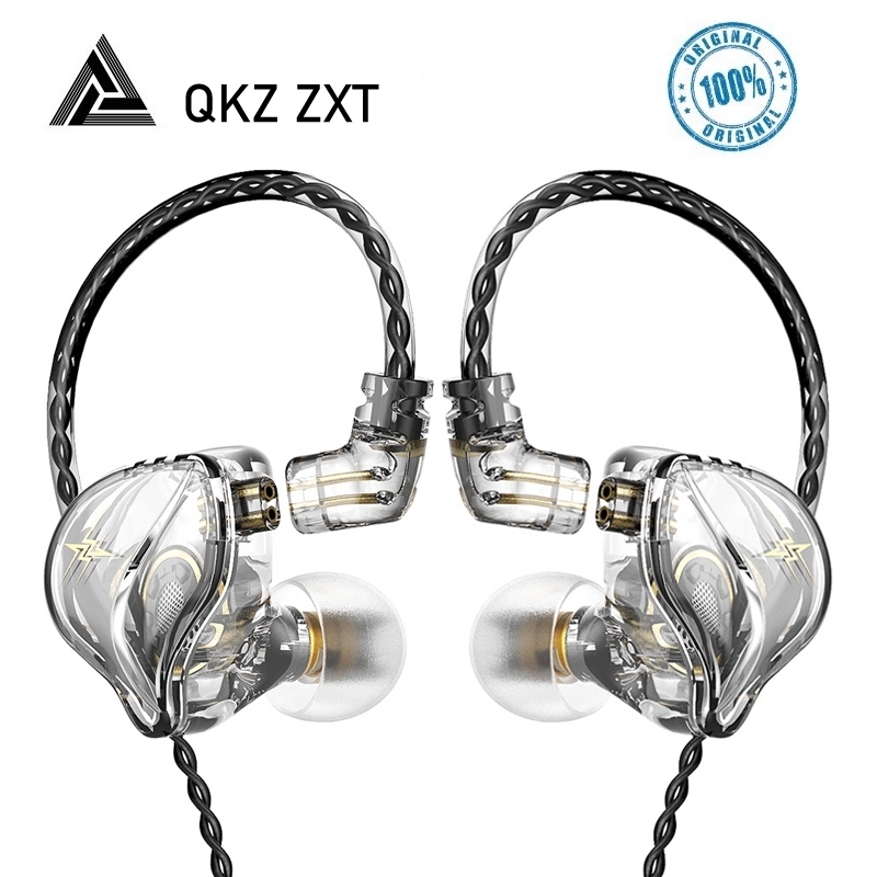 Fone Intra-Auricular QKZ ZXT com Cabo Destacável, Controle no Fio, Som Pro para Jogos/Esportes 3.5mm