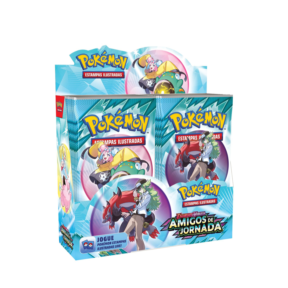 Box com 36 Boosters Pokémon Ev9 Amigos De Jornada Lacrado Original Copag + 1 Carta Korea Japão
