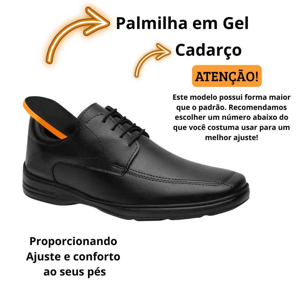 Sapato Masculino Social Casual Cadarço Palmilha Gel Confortavel em Oferta na Shopee