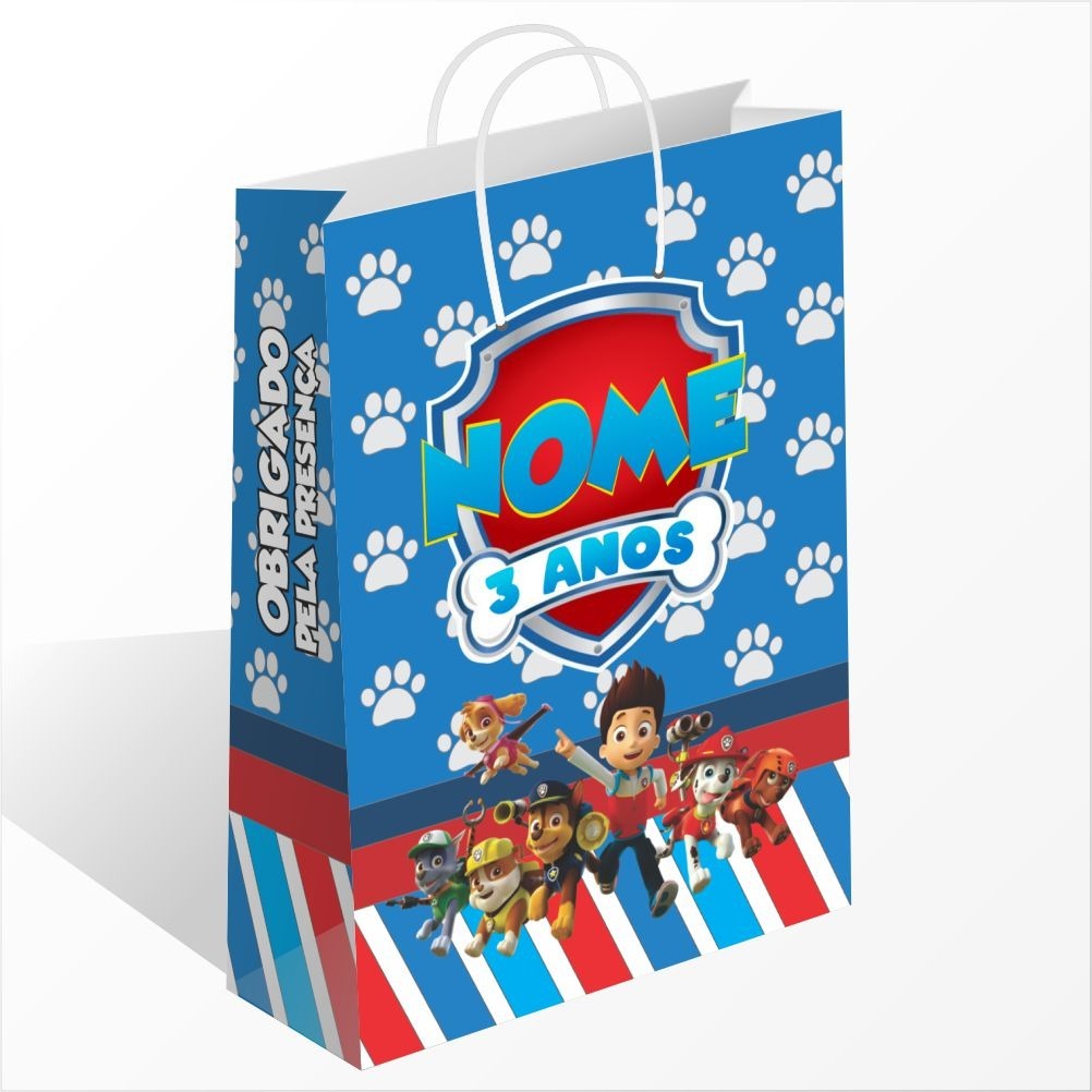 Sacolinha Personalizada Patrulha Canina Personalizado Com Nome Sacolinha Surpresa Lembrancinha