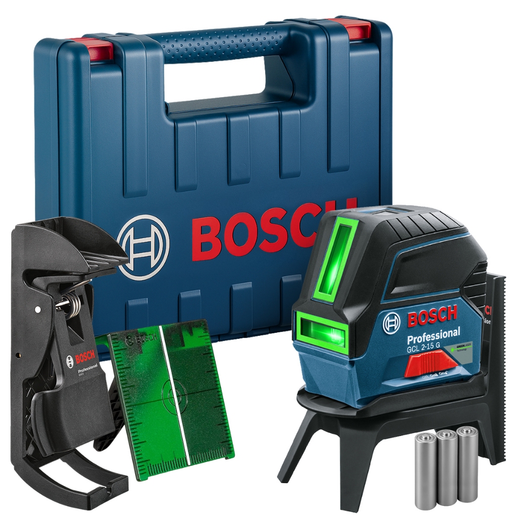 Nível Laser Verde GCL 2-15 G Bosch 15 Metros com Pontos de Prumo