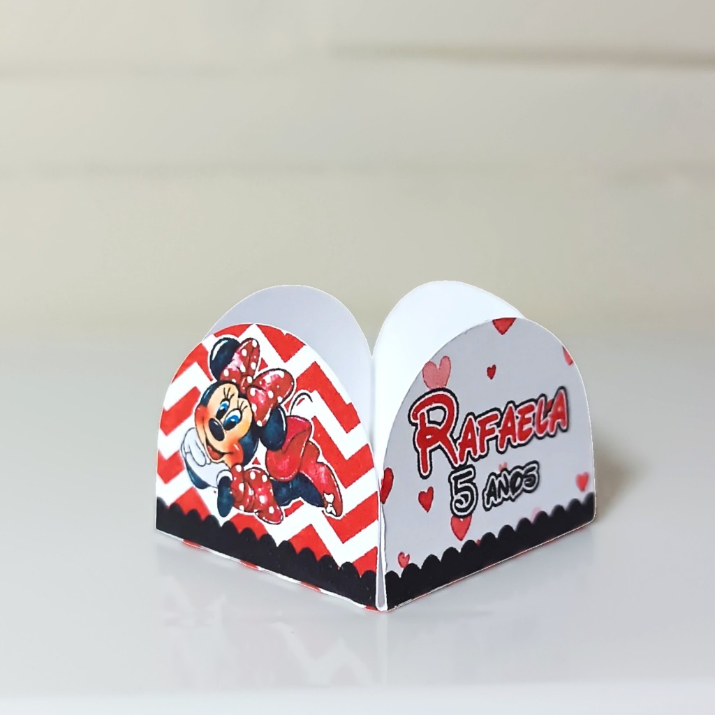Forminhas de Doces Personalizadas Minnie Vermelha Aquarela | Brigadeiro Decoração Festa Aniversário Lembrancinhas