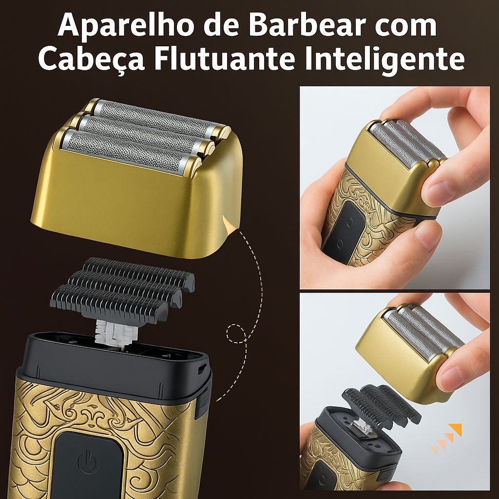 Máquina de barbear shaver acabamento barbeador elétrico original kemei T91 recarregável - Bivolt