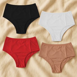 Kit 4 Calcinhas De Algodão Pós Parto Pala Dupla Cós Alto – Cotton Premium, Confortáveis e Modeladoras em Oferta na Shopee