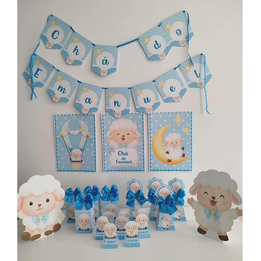 KIT FESTA CHA DE FRALDA MENINO AZUL/SÓ UM BOLINHO/MESVERSÁRIO/ANIVERSÁRIO/CHA DE FRALDA/LEMBRANCINHAS PERSONALIZADAS