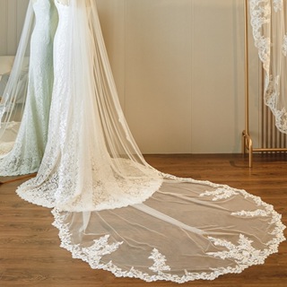 Véu Mantilha 3 Metros Floral Noiva Casamento com Bordado a Mão Off White & Branco + Pente em Oferta na Shopee