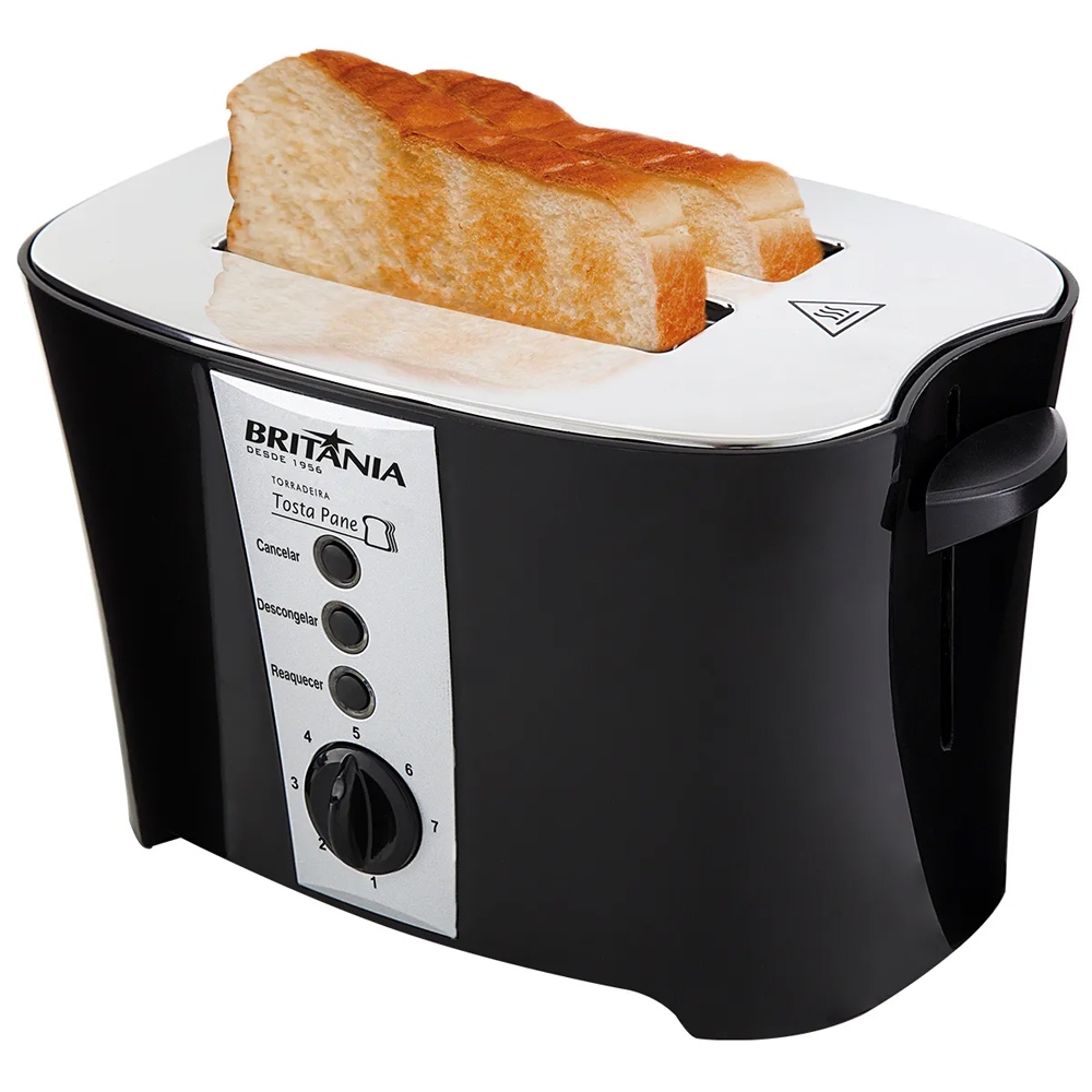 Torradeira Britânia 220V Tosta Pane p/ 2 Torradas 30mm 800W