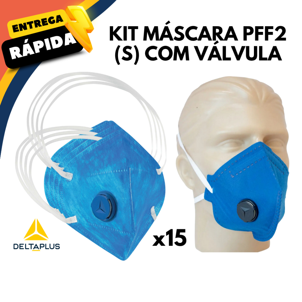 Kit 15 Mascara Respirador Pff2 com Valvula contra Fumaça Poeira para Trabalho Agente Saúde Hospital em Oferta na Shopee