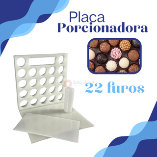 Placa Porcionadora Dosadora de Brigadeiro/Beijinho/Doces com espátula e bastão em Oferta na Shopee