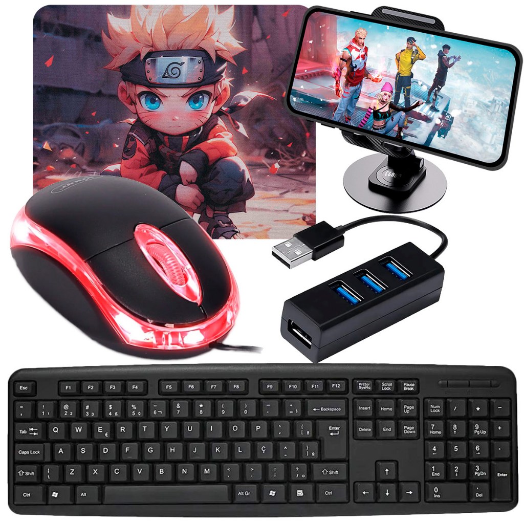 Kit Mobilador Gamer Completo com Hub 3.0 ideal para Jogos