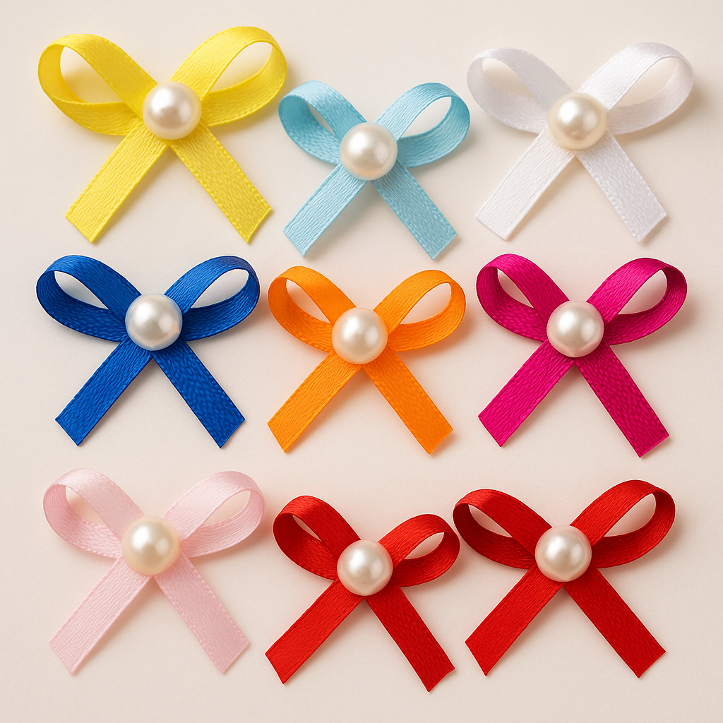 Kit Laços de Cetim nº 1 com Pérola – Laços Luxo para Lembrancinhas, Casamento, Festa e Batizado em Oferta na Shopee
