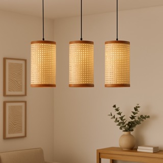 Kit 3 Pendentes Palha Sintético 30x17cm Para Sala, Quarto, Cozinha, Ambiente Moderno, Decoração moderna em Oferta na Shopee