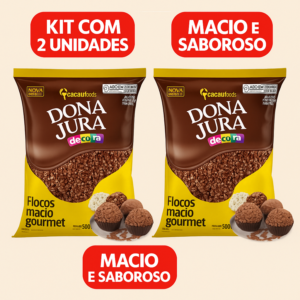 Kit C/2 Confeitos de Flocos Granulado Chocolate Gourmet 500g Cada/ Bolos e brigadeiros