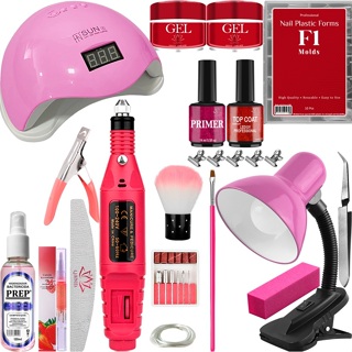 Kit Unha de Gel Completo + Cabine Sun + Lixadeira Elétrica de Unhas + Luminária de Mesa em Oferta na Shopee