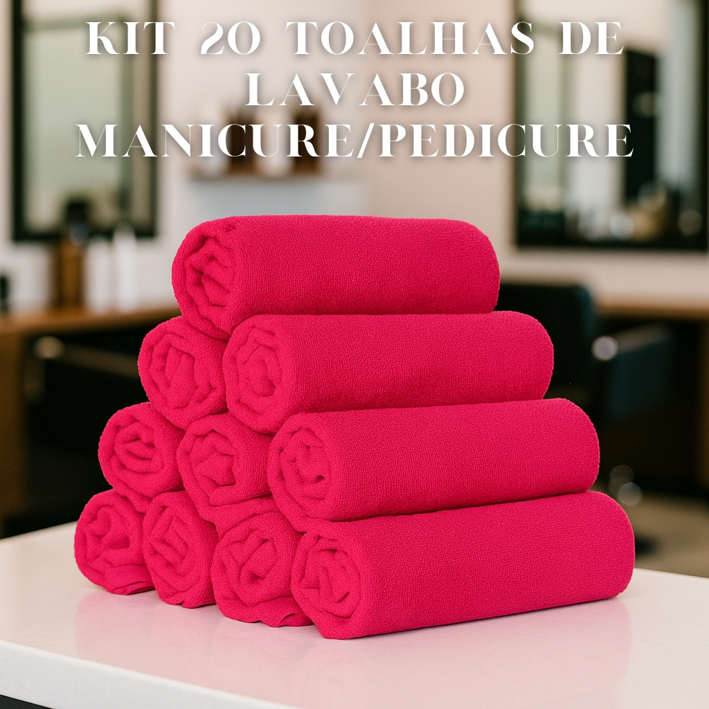 Kit 20 Toalhas Lavabo Manicure Pedicure - 100% Algodão em Oferta na Shopee