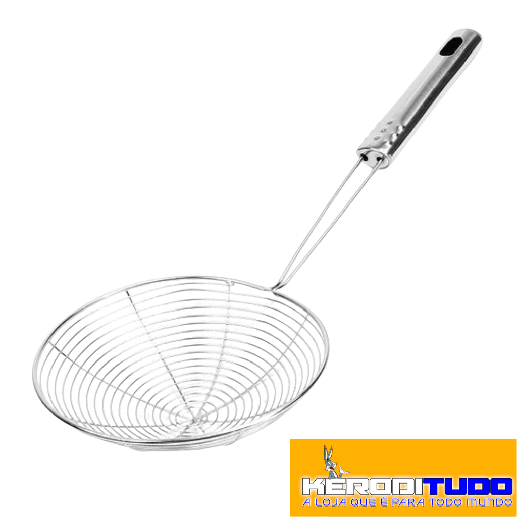 Escumadeira Aramada Inox para Frituras Ideal para Batata Frita, Pastel e Imersões