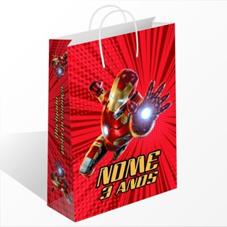 Sacolinha Homem de Ferro Personalizada com Nome Sacolinha Pernalizada Festa Infantil em Oferta na Shopee