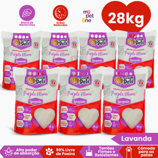 Kit 7 Areia Bentonita Esférica Premium Lavanda Great Pets para Gatos - 28Kg em Oferta na Shopee