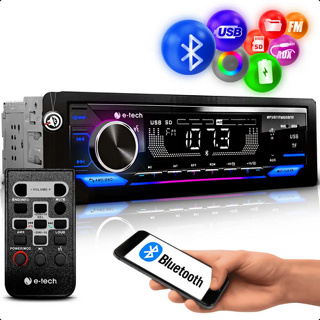 Auto Radio Fm Mp3 E-tech Premium Plus Bt Usb Carrega Celular em Oferta na Shopee