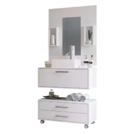 Gabinete Para Banheiro 80cm Com Painel Class Cor Branco - Arte Cas em Oferta na Shopee