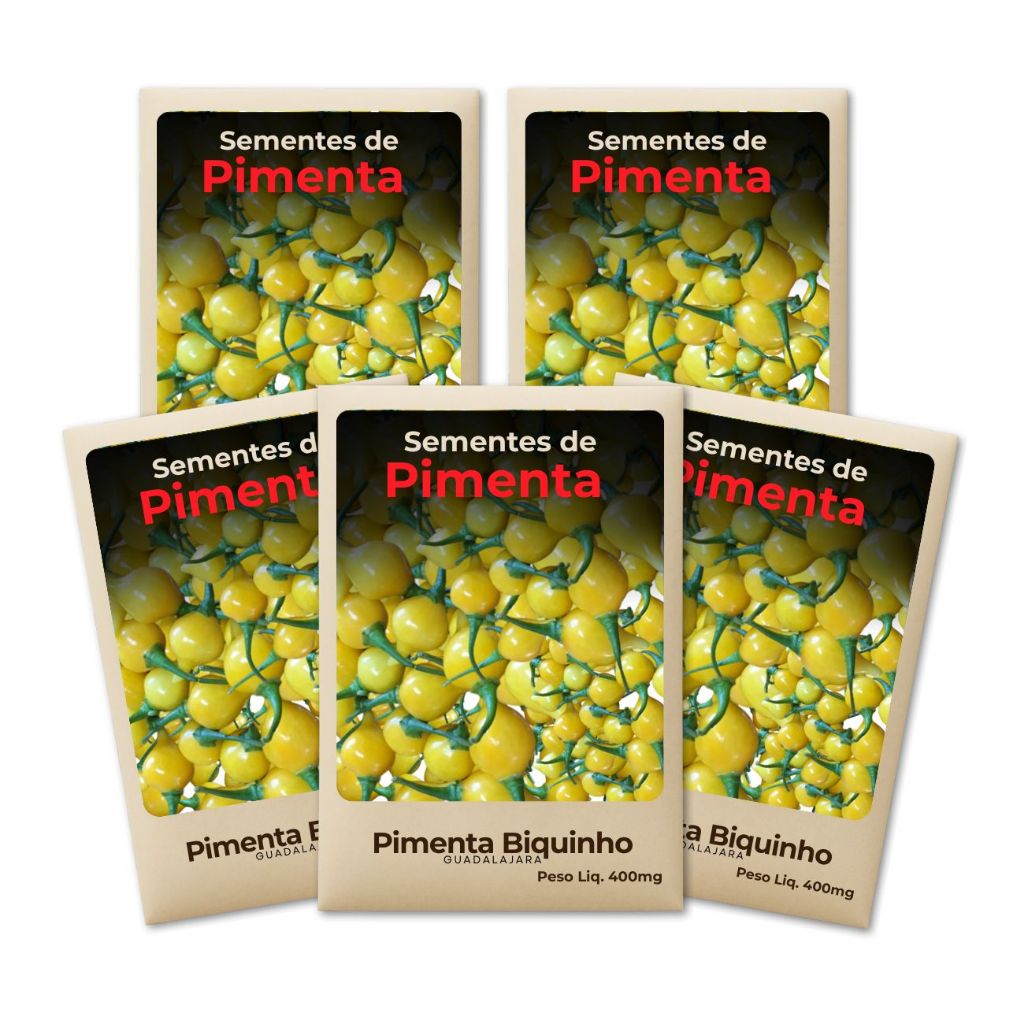 Semente Pimenta Amarela Biquinho Para hortas urbanas e domésticas - Kit 5un