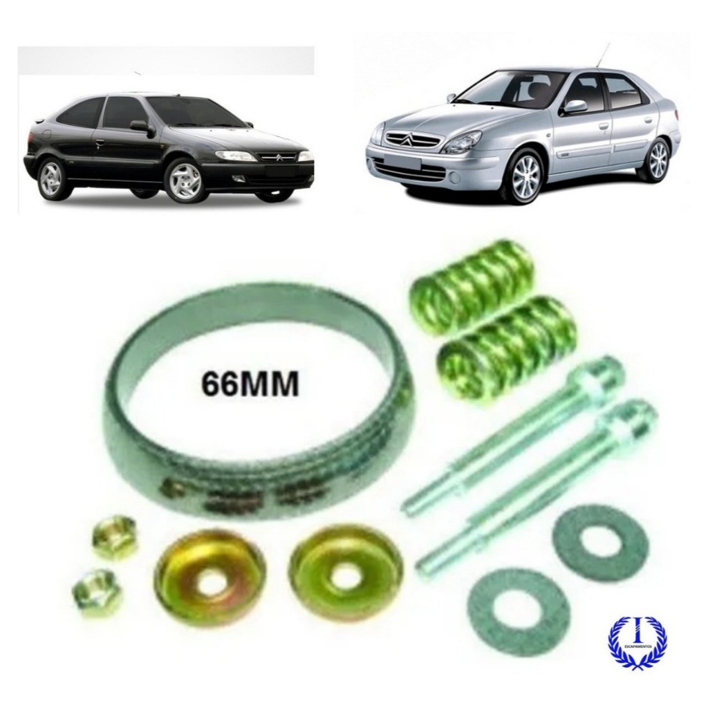 Kit Anel De Vedação Escapamento Citroen Xsara 1.8 2.0 16v 66mm Interno