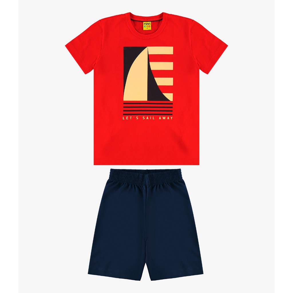 Conjunto Menino Barco Tam 4 6 8 10 Camiseta Bermuda em Oferta na Shopee