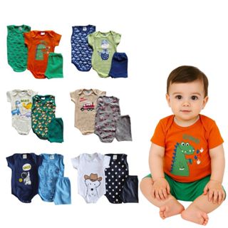 Kit 9 peças body infantil  MENINO Tamanho RN/P/M/G/GG em Oferta na Shopee