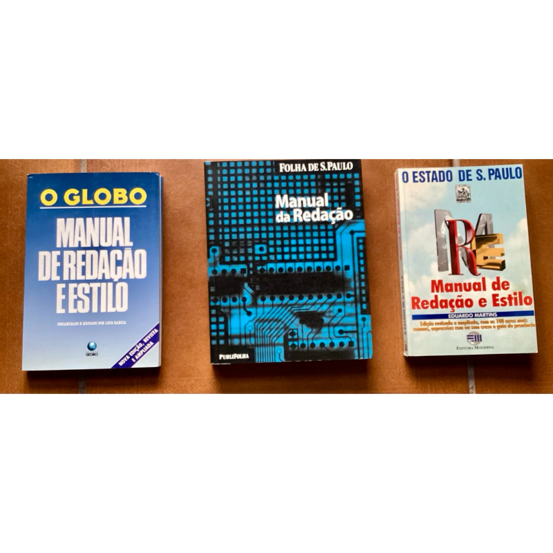Livro: Kit com os manuais de redação de Folha de S. Paulo, O Globo e O Estado de S. Paulo de Não Informado