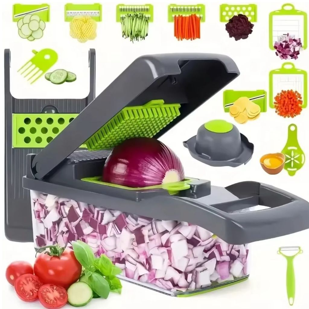 Mandolin Ralador Queijo De Legumes Inox Fatiador Cortador 16 Em 1 Processador