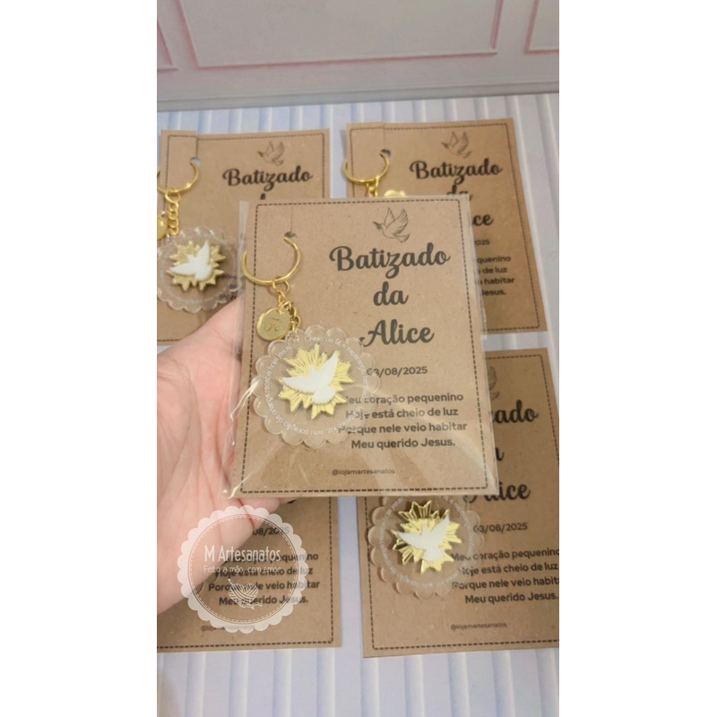 Lembrancinha Chaveiro de acrílico Batizado Primeira Eucaristia Primeira Comunhão Crisma Lembrança Personalizada