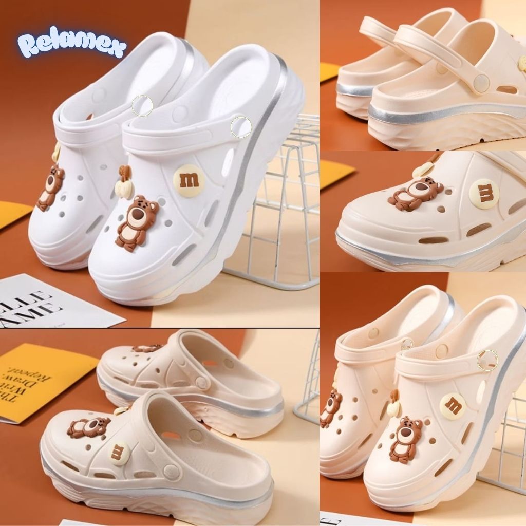 Songgao Cave Shoes Thick Sole Sandals Summer Korean Edition Chinelos Com Ursinho em Oferta na Shopee