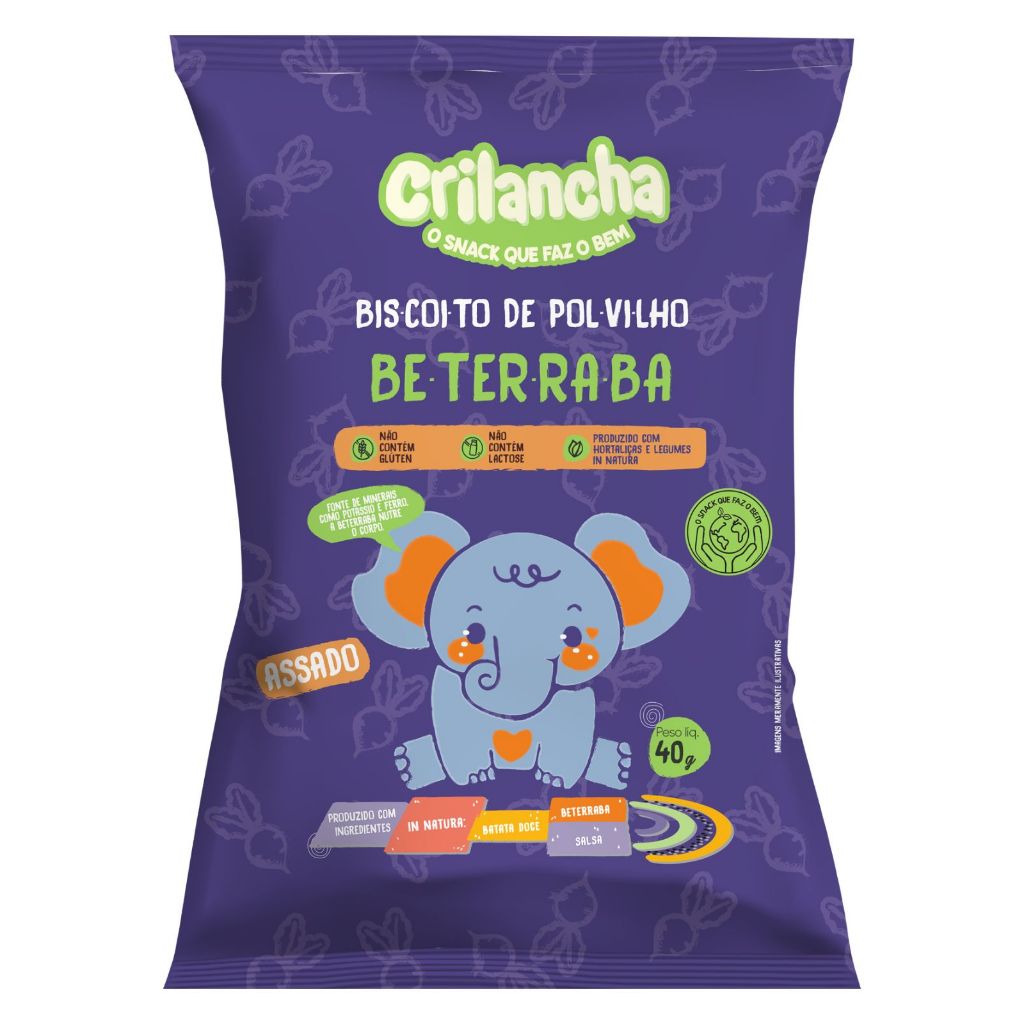 Biscoito de polvilho saudável 40g - Beterraba