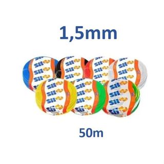 Fio Elétrico Cabo flexível Sil original 1,5 mm corte de 50 metros várias cores. em Oferta na Shopee