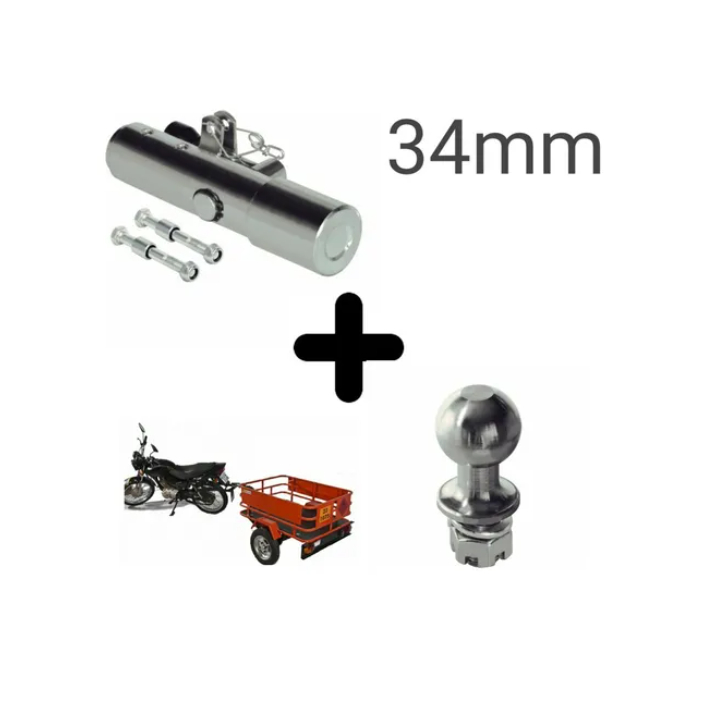 Kit Trava De Engate E Esfera 34mm P/carretinha / moto-entrega
