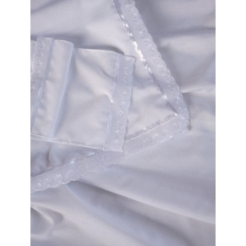 conjunto 3 peças branca saia pano da costa e pano de cabeça umbanda e candomblé  bordado inglês e fita branca em Oferta na Shopee