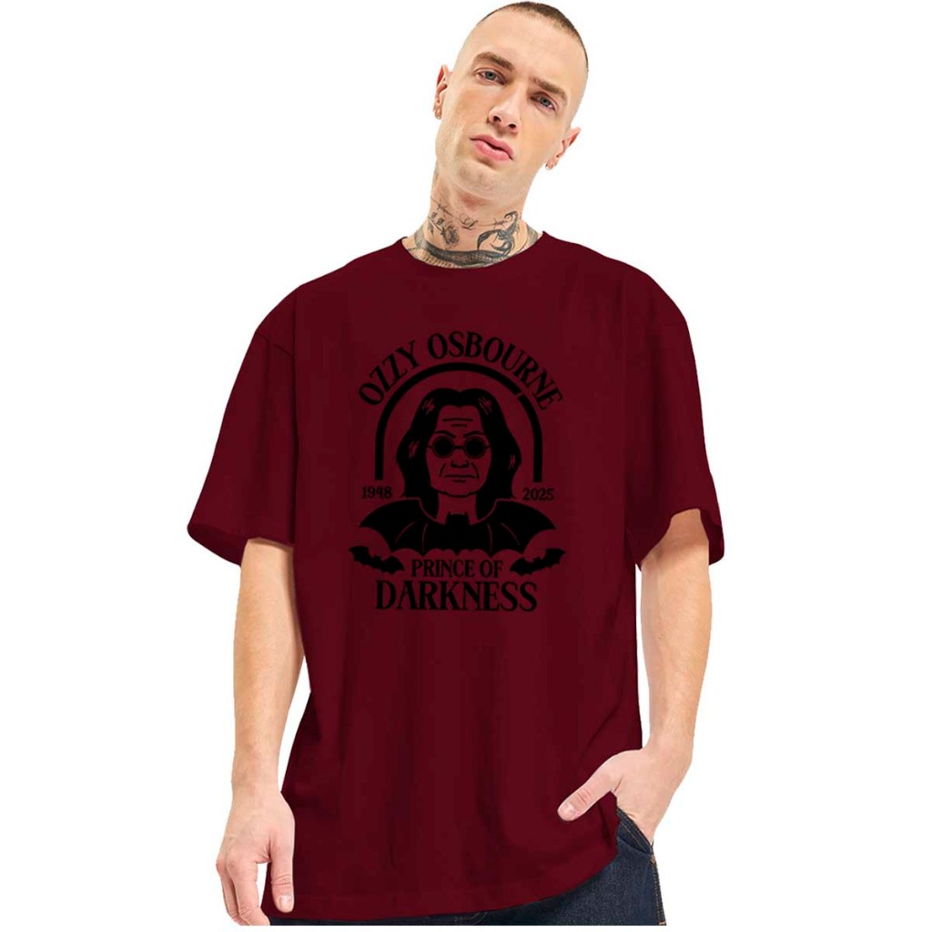 Camisa Larga Oversized Algodão Streetwear Ozzy Osbourne Rock Black Sabbath Rock Musica Song Principe Das Trevas