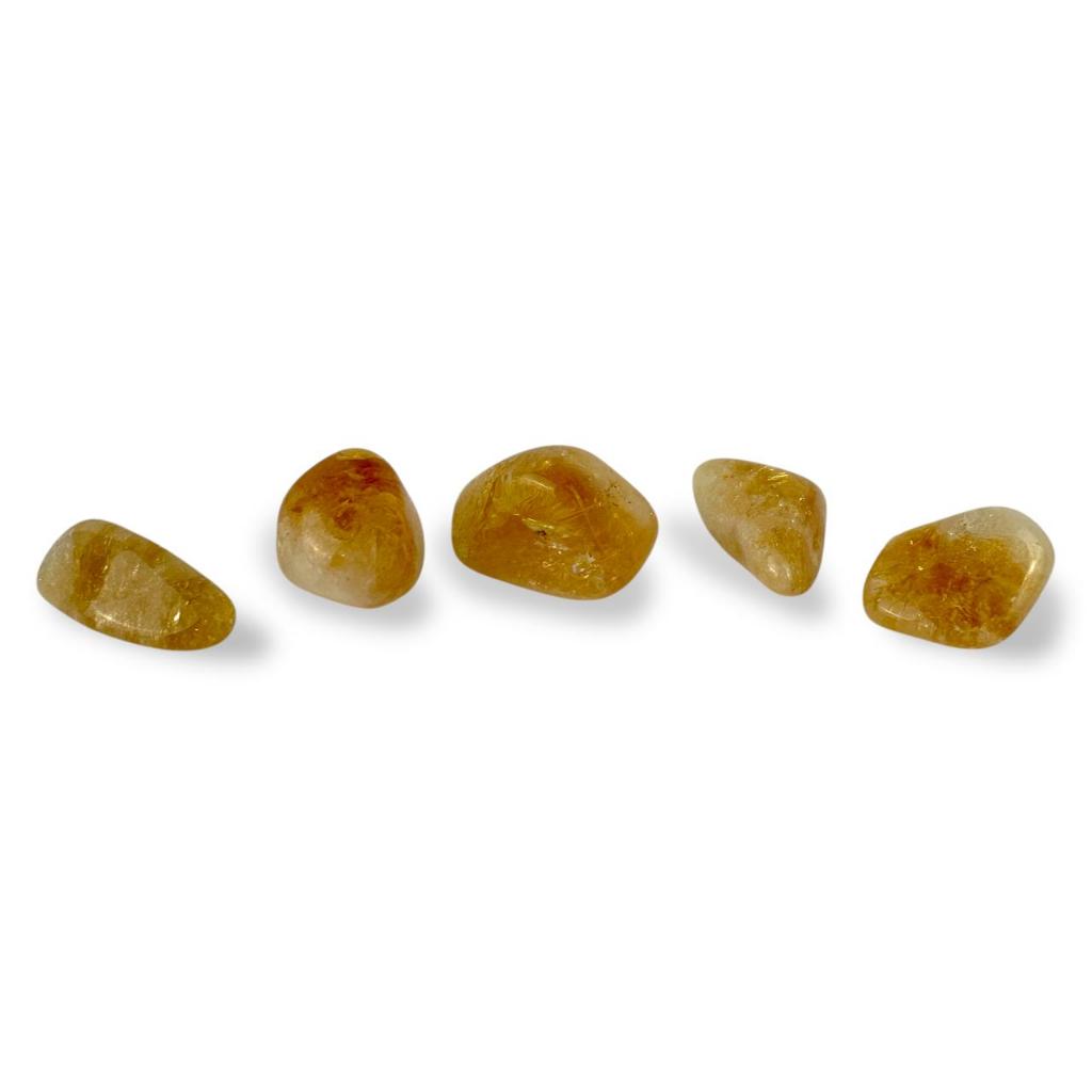 Citrino Pedra Polida Natural Cristal Brasileiro Kit 5 Uni